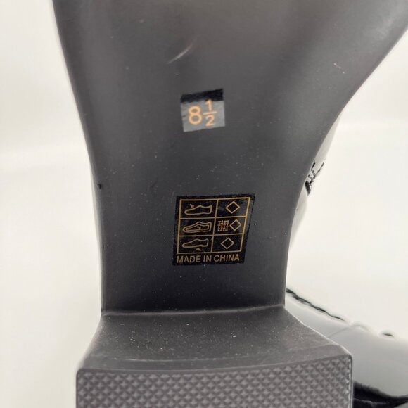 Journee Collection Covva Lace Up Boot Size 8.5 Black Faux Patent Leather - Picture 10 of 14